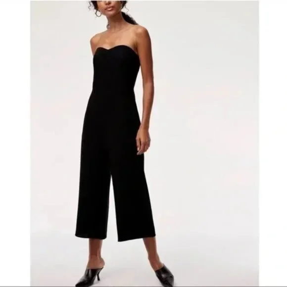 Aritzia Black Strapless Wide-Leg Jumpsuit - Picture 9 of 9